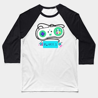 Player 1 Retro Controller Baseball T-Shirt